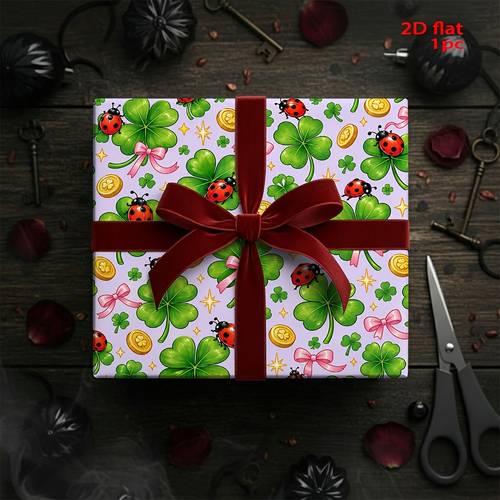 1 de papel de embrulho adequado para embrulhar presentes de feriado e decorações de festa - estampa de , , e de um com folhas revestidas de pp, para aniversários, casamentos, chás de bebê, temáticos ( ), 2d