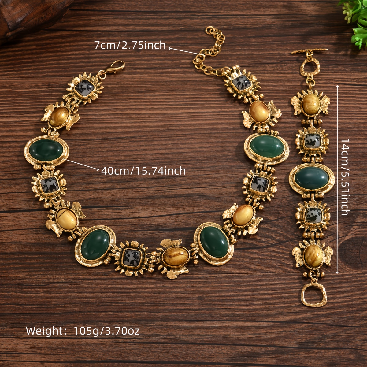 2pcs Exaggerated Elegant Punk Gothic Style Jewelry Set