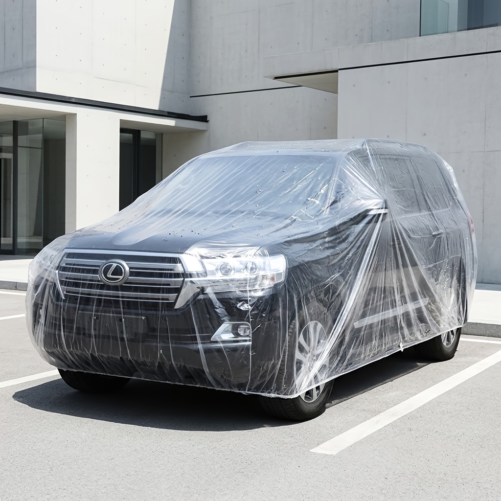 TEMU Large Size Full Wrap Car Protective Cover, All Weather Waterproof Dustproof Car Shield, Full Body Guard, Portable Temporary Car Cover For Garage