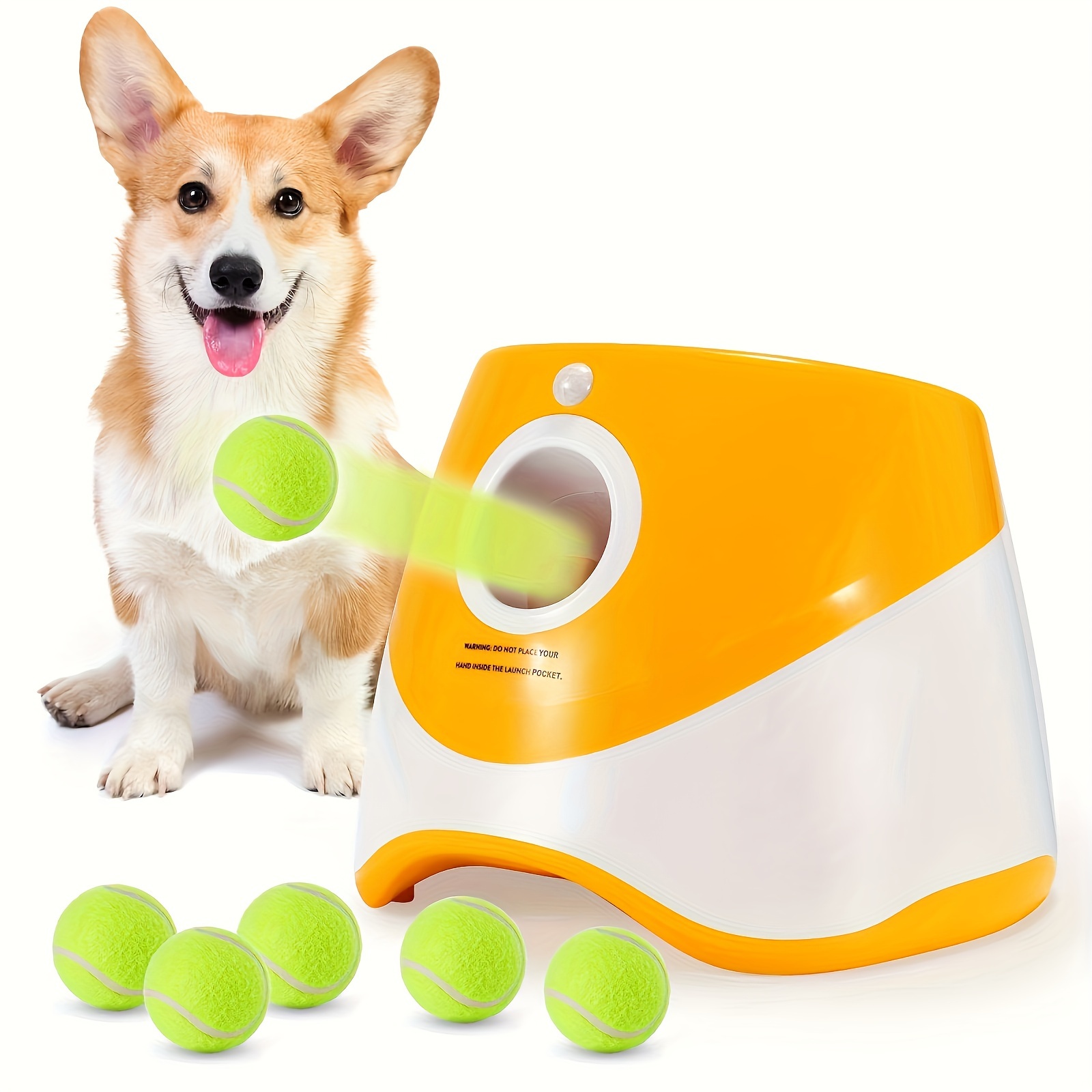 

3-distance Automatic Dog Ball Launcher With 3 Mini Tennis Balls, Rechargeable Lithium Battery, Usb Charging, Interactive Indoor Outdoor Dog Toy With Multiple Color Options (green, Blue, Lime Green)