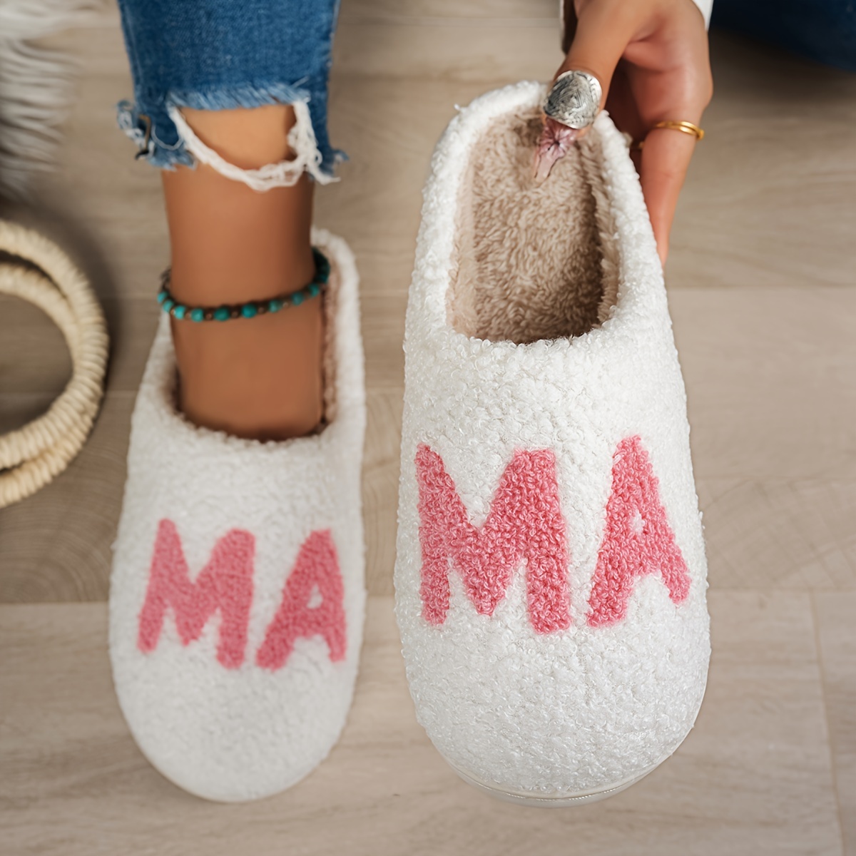 

's "" Fluffy Slippers - Fur-lined -on Shoes Non- Tpr , Flannel , , , Cixi - Footwear For Mom