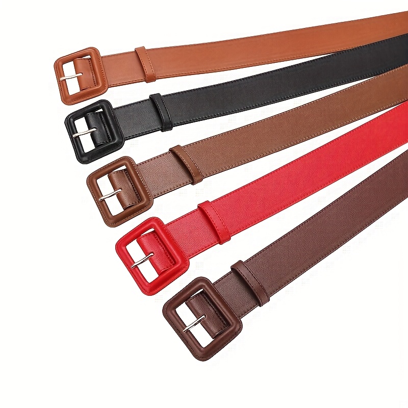 ceinture femme large en cuir boucle carrée Temu Canada