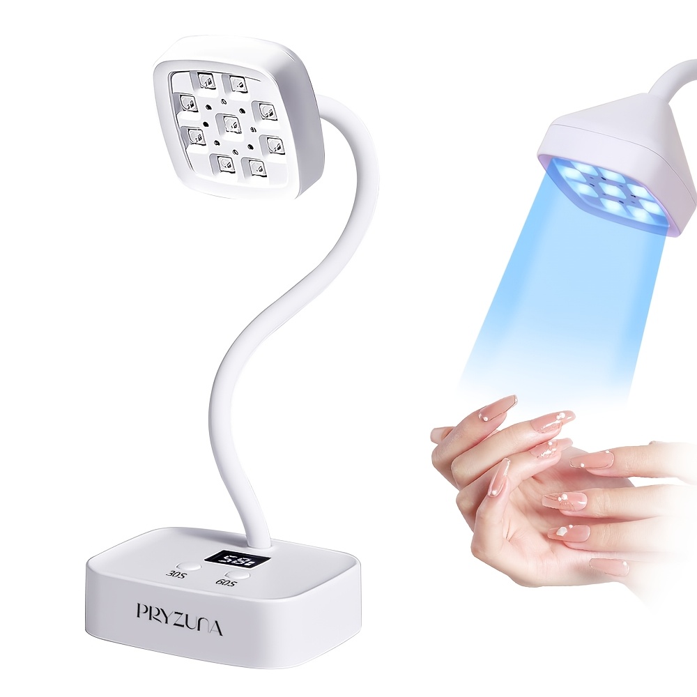 TEMU Blue Light Rechargeable Desktop Nail Lamp With Smart Sensor, 360° Adjustable & Portable, Includes 30s/60s Timer, Suitable For All Gel Nails –