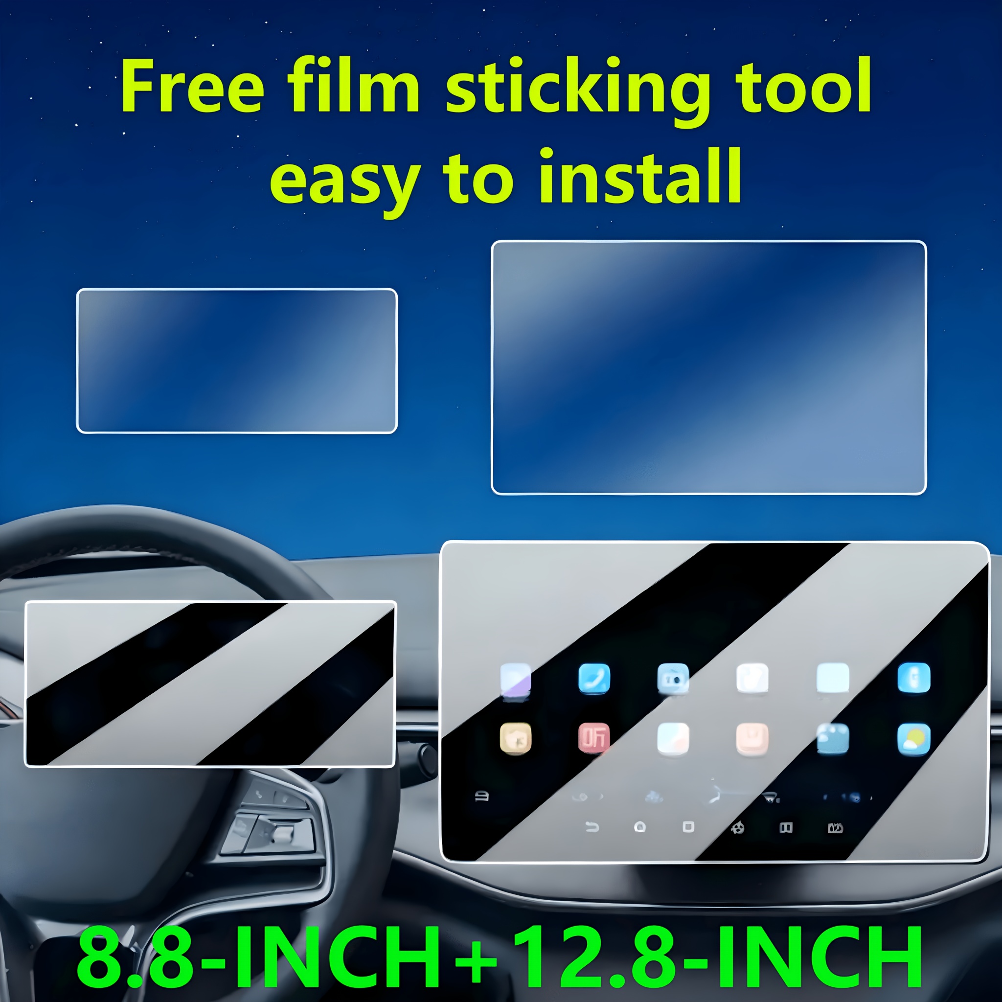 TEMU 2pcs/1set For Byd 2 2025 For Up 2024-2026 Destroyer 05 2025-2026 Song Pro 2024-2025 King / 2024 12.8-inch Screen Protector And 8.8-inch