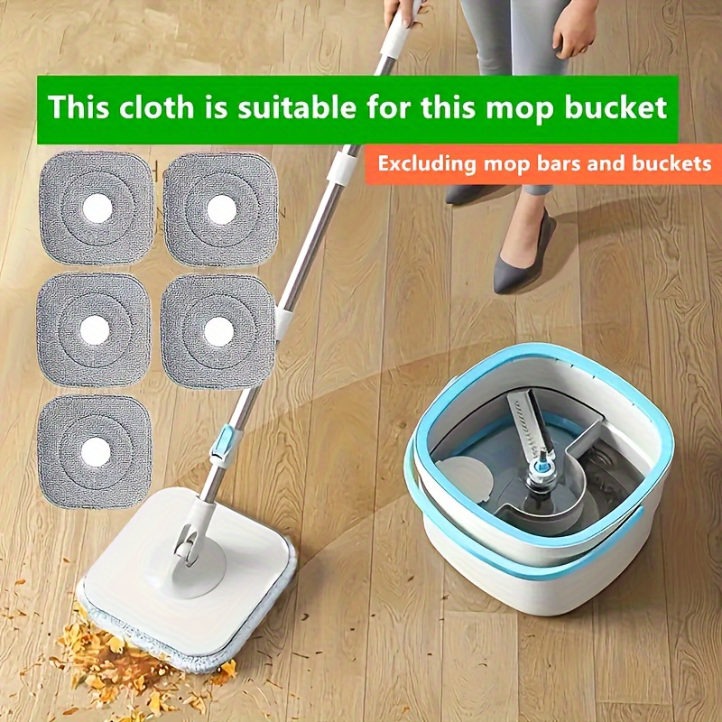 

5 Pack Of Rotating Mop Heads - Non-slip, Durable, And Versatile For All Floor Types - Suitable For Mop Buckets