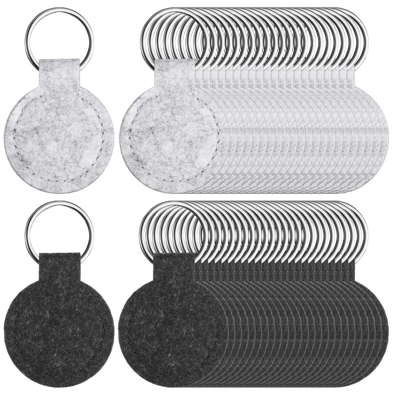 20pcs Diy Felt Keychain With Stainless Steel Rings, Suitable For Bag And , Car Keychains, Decorative Crafts