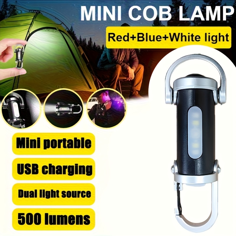 mini lampe de poche led 1pc, mini led ultra-lumineuse - rechargeable par usb, lumière porte-clés portable - lampe de travail pour air, pêche, chasse et utilisation (batterie ) | Faites Des Économies