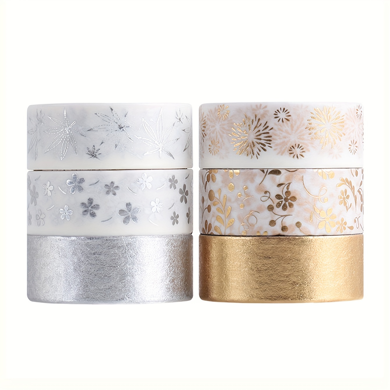 6- Of Simple Tape, Hot- Silvery And Paper Tape, Student Diary Envelope Hand Account Diy Tape, Essential Supplies For Stationery And Gift Packaging