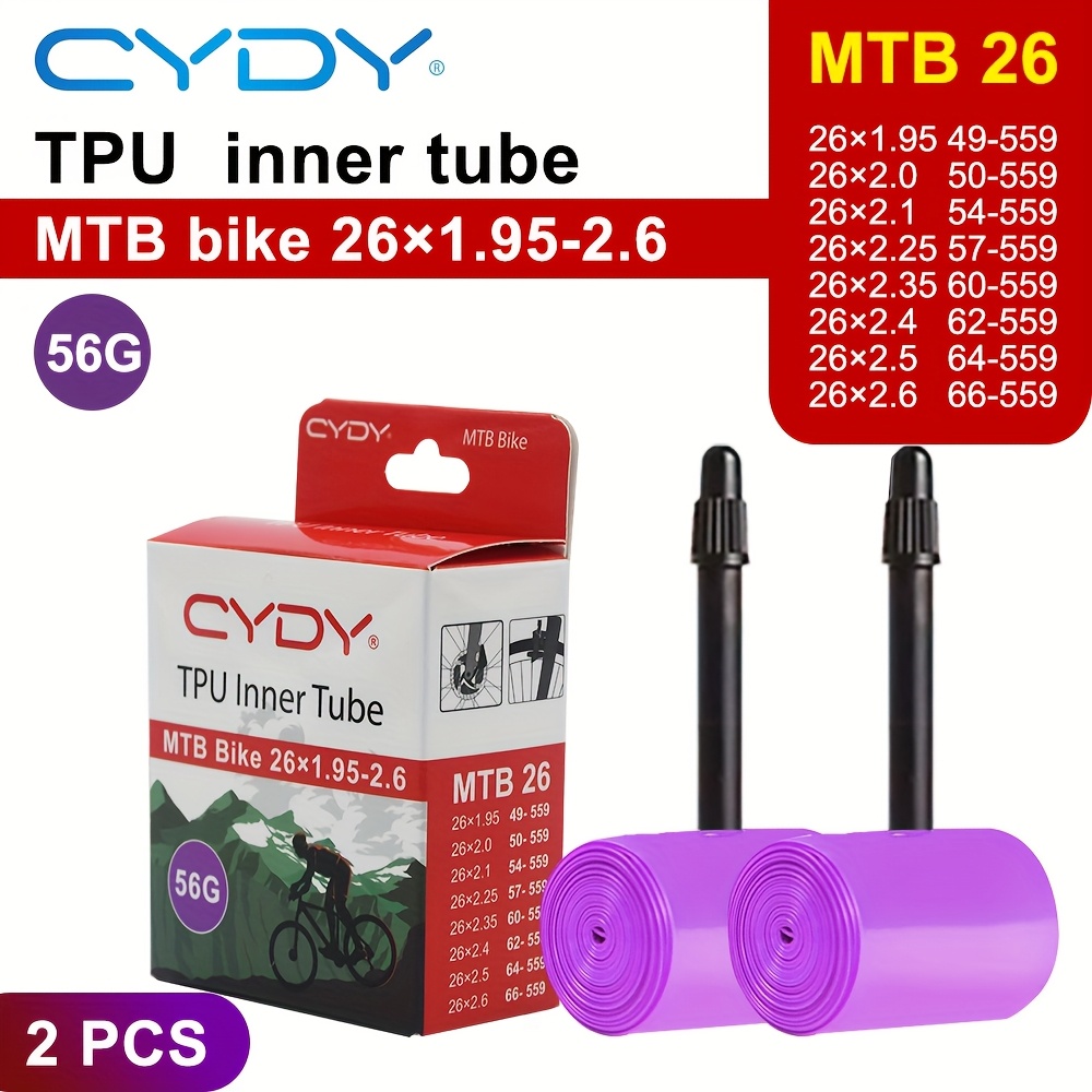 Chambre à Air VTT 20/24 Pouces En TPU Ultra Légère - Valve AV, Poids 42-60g, Pour Pneus 1.4 à 2.5"
