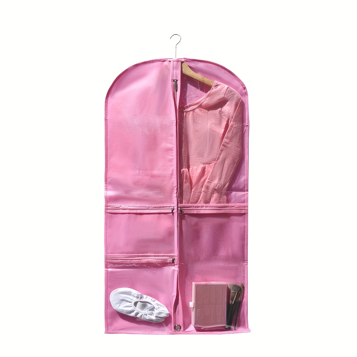TEMU 1pc Of Semi-transparent Minimalist Dust-proof Dance Skirt Storage Bag, Dance Skirt Garment Bag, Suit Garment Bag, For Wardrobe And Travel, With