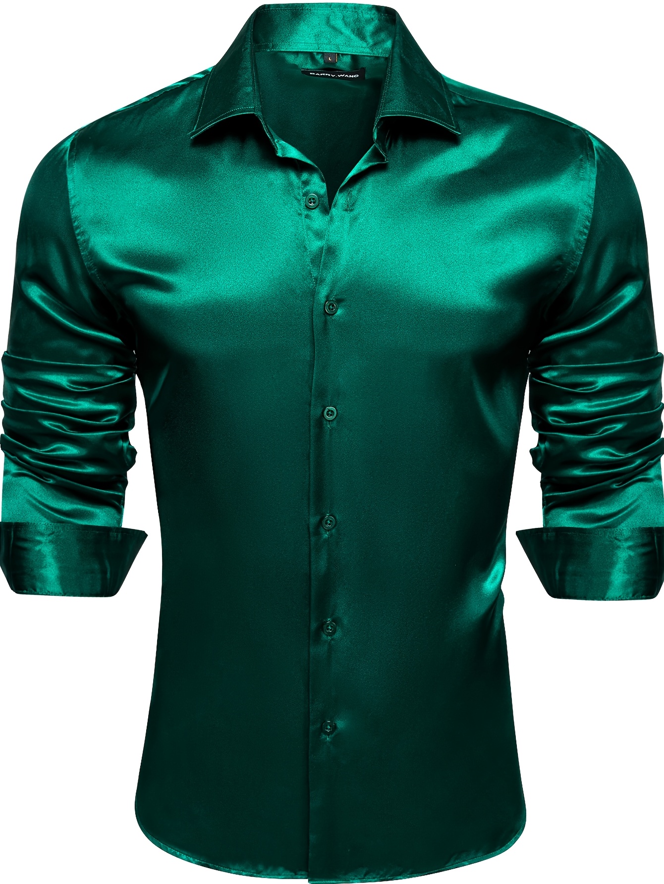 mens fit wrinkle resistant button dress shirt solid - Temu