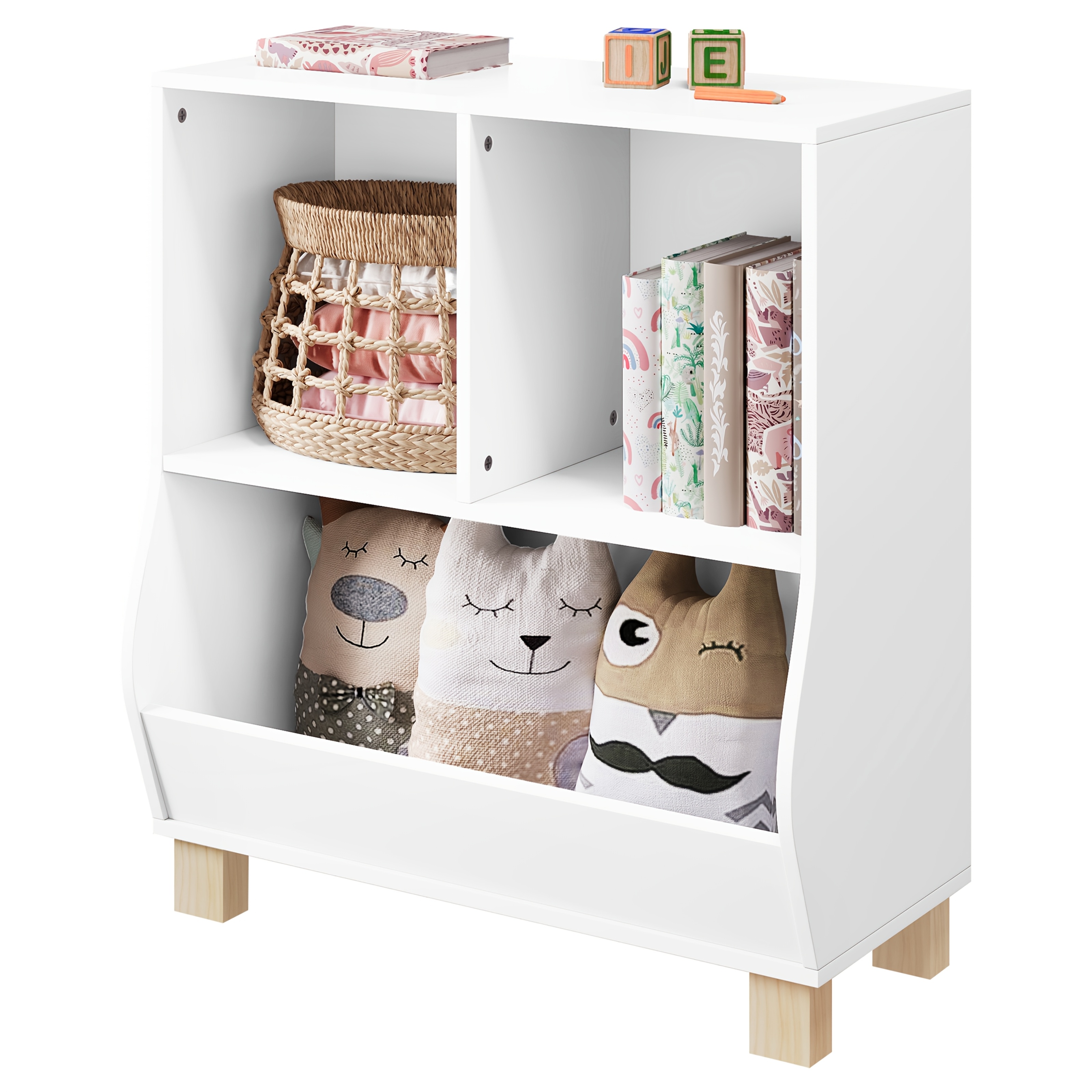 1pc Utility Racks, 3 Compartments, Storage And Organisation, Book Shelf, Newspaper Rack, Storage Rack, Display Shelf, Wooden, Living Room, Home Furniture, Storage Items, Easter Gift, Utility Racks