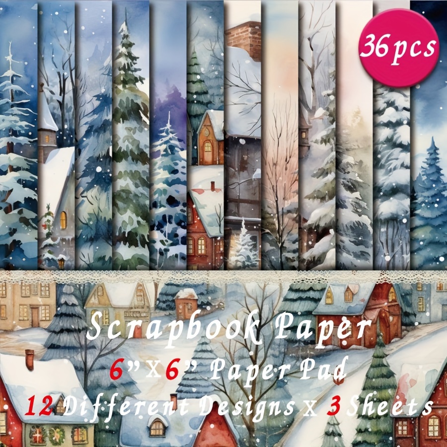 

Snowy Night Scrapbook Paper Pad - 36 Sheets, 6x6 Inch, Artistic For Diy Card Making & Decorative Backgrounds