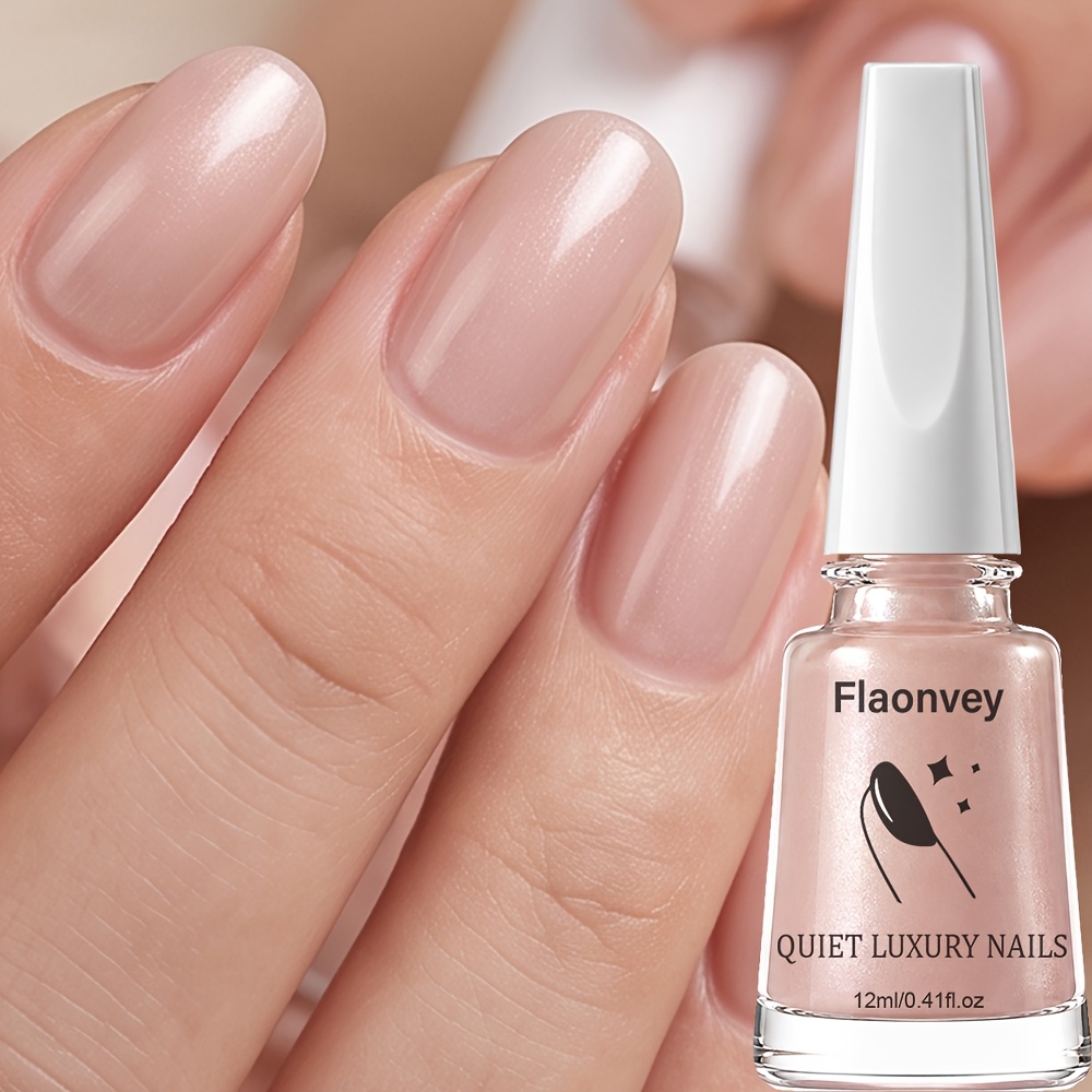Image of Flaonvey Light Luxury Skin Satin Sheer Polish, Alcohol-free, Natural Drying With Lasting Shine, Smooth Application For Hands And Feet, Party , Essential For , Holiday Gift, Quick-dry Nail Polish