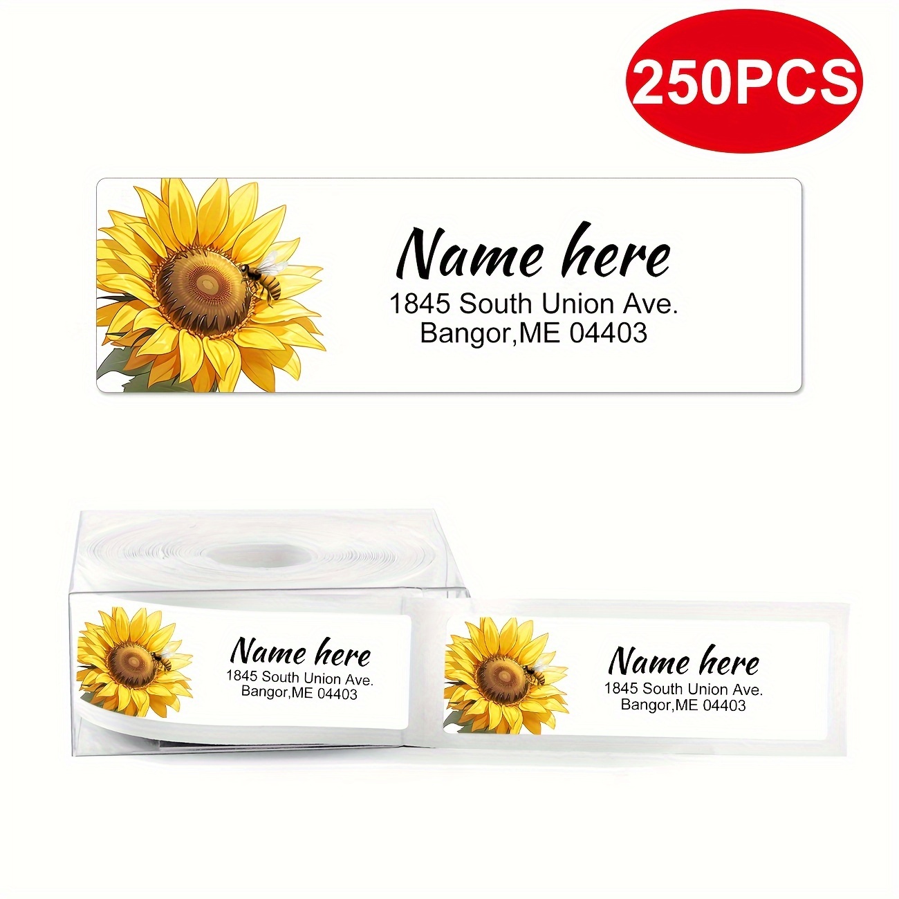 TEMU Personalized Return Address Labels - 2.5" X 0.75" - Large Self- Name Labels Adhesive Roll (60/250 Labels Per Roll) - Printed Address Labels With