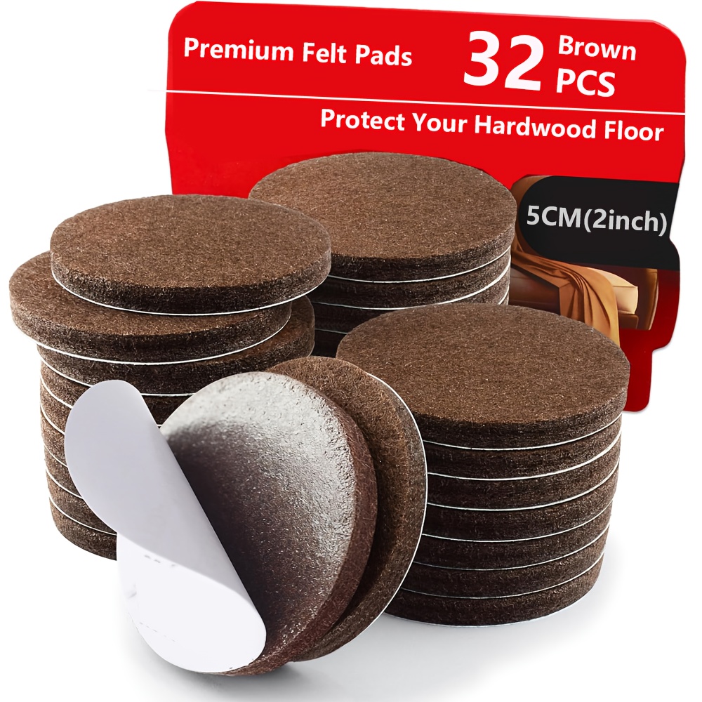 Image of Felt Furniture Pads - 32pcs 2" - Felt Pads Floor Protectors - Chair Felt Pads - Feet - Furniture Pads For Hardwood Floors - Protect Your Floors! (round)