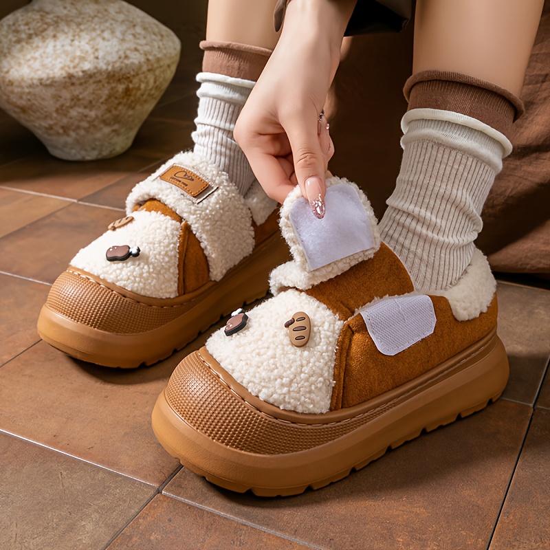 women s plush fleece-lined winter slippers - thick non-slip eva sole, warm indoor/outdoor house shoes with plush lining & arch support Product details 4