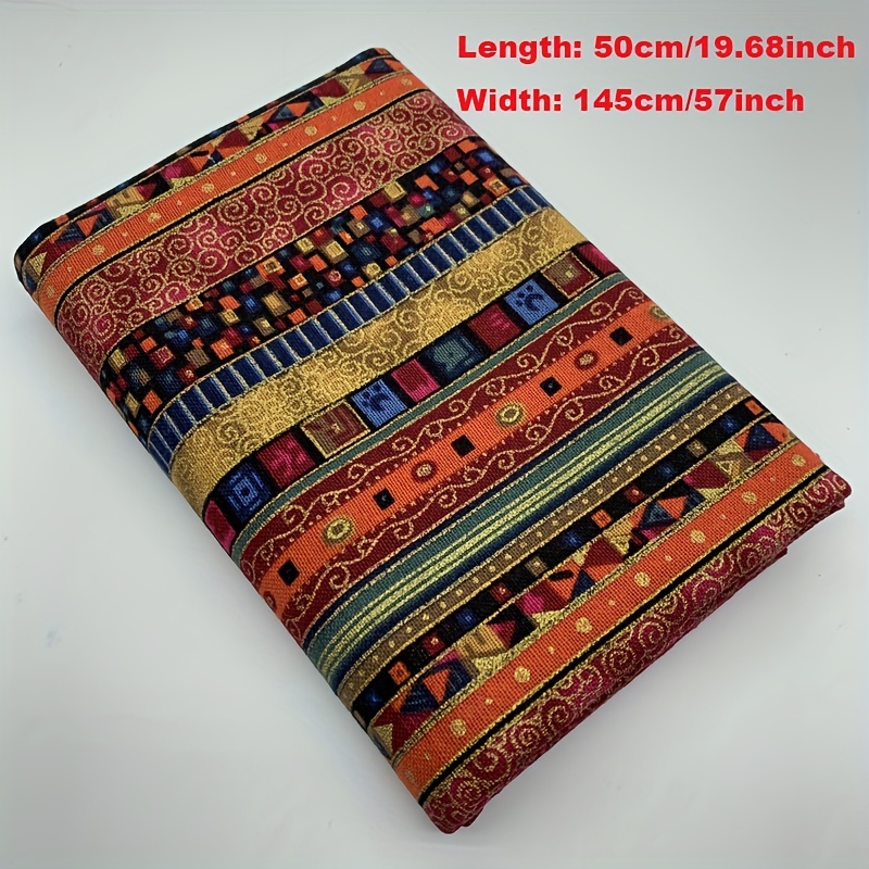 TEMU 1pc 50x145cm African Colored Printing Fabrics Ethnic Style Pattern Cotton Fabric Women Dress For Sewing Drawstring Bag Fabric