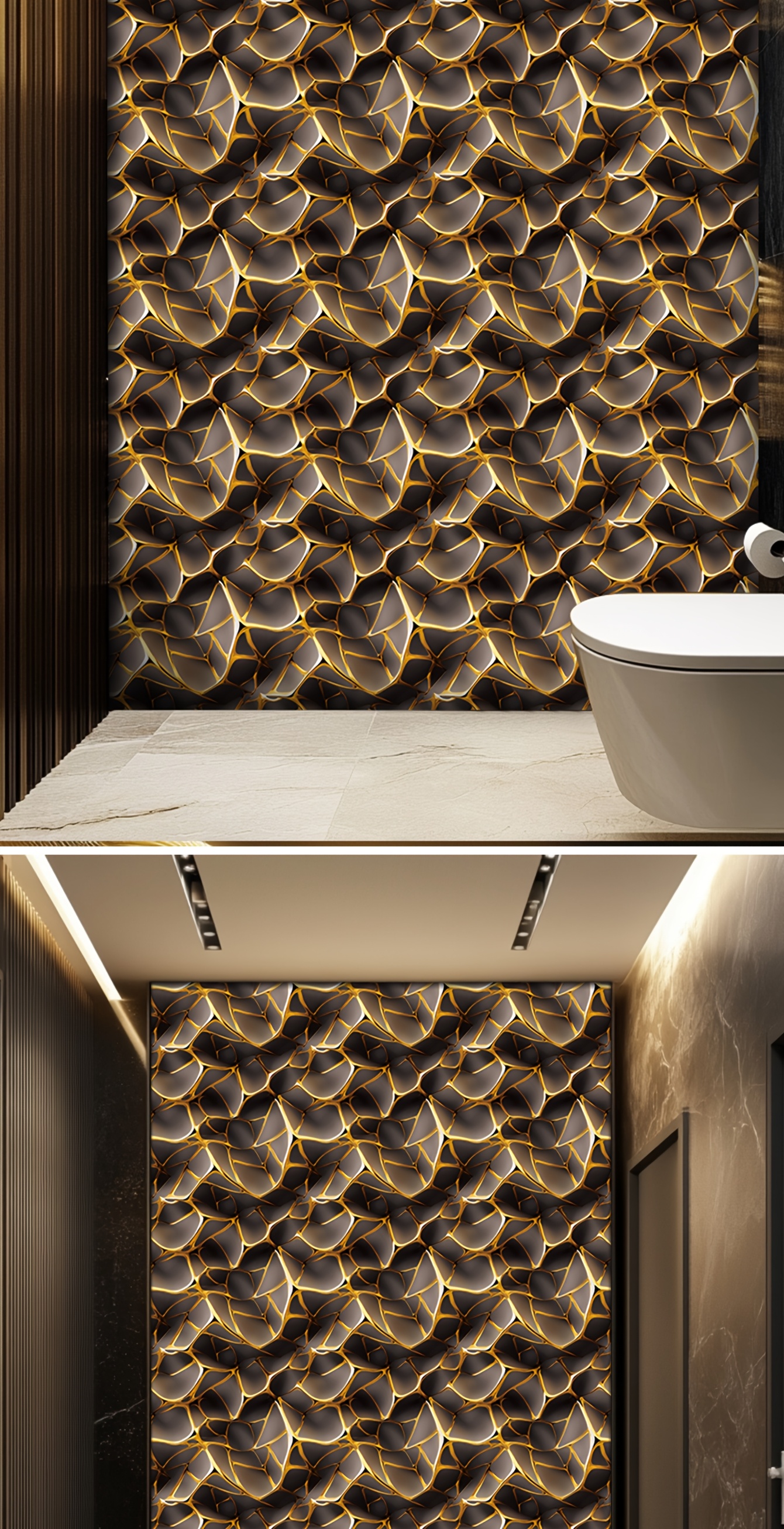Abstract, Metal, Line, Geometry, Golden, Classic, Wallpaper Peel And Stick Contact Paper Removable Wallpaper, Tear Resistant, 3D, Non Permeable, Waterproof, Stain Resistant, Background Renovation, Self-Adhesive Wallpaper