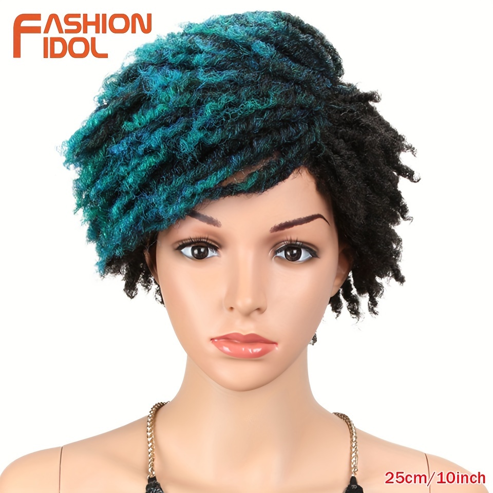 Short Afro Wigs Synthetic Dreadlock Wig Bangs Temu