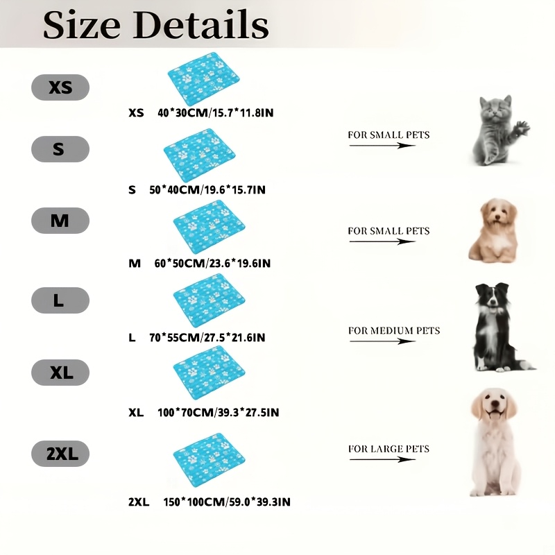 Summer Thick Anti-Slip Dog Cooling Pad - Washable Ice-Like Smooth Pet Mattress, Suitable for Outdoor And Indoor Use, Suitable for Large, Medium, And Small Dogs - Durable Polyester Fiber, with Paw Print Pattern, a Cooling Pad Designed for Dogs