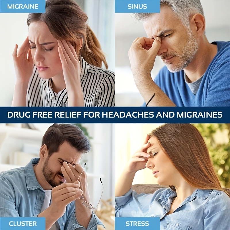Black Migraine Relief Cap, Heat/cold Compress, Relaxing Headband, Breathable Fabric, Durable Construction, Suitable for Family Users and Health Enthusiasts.