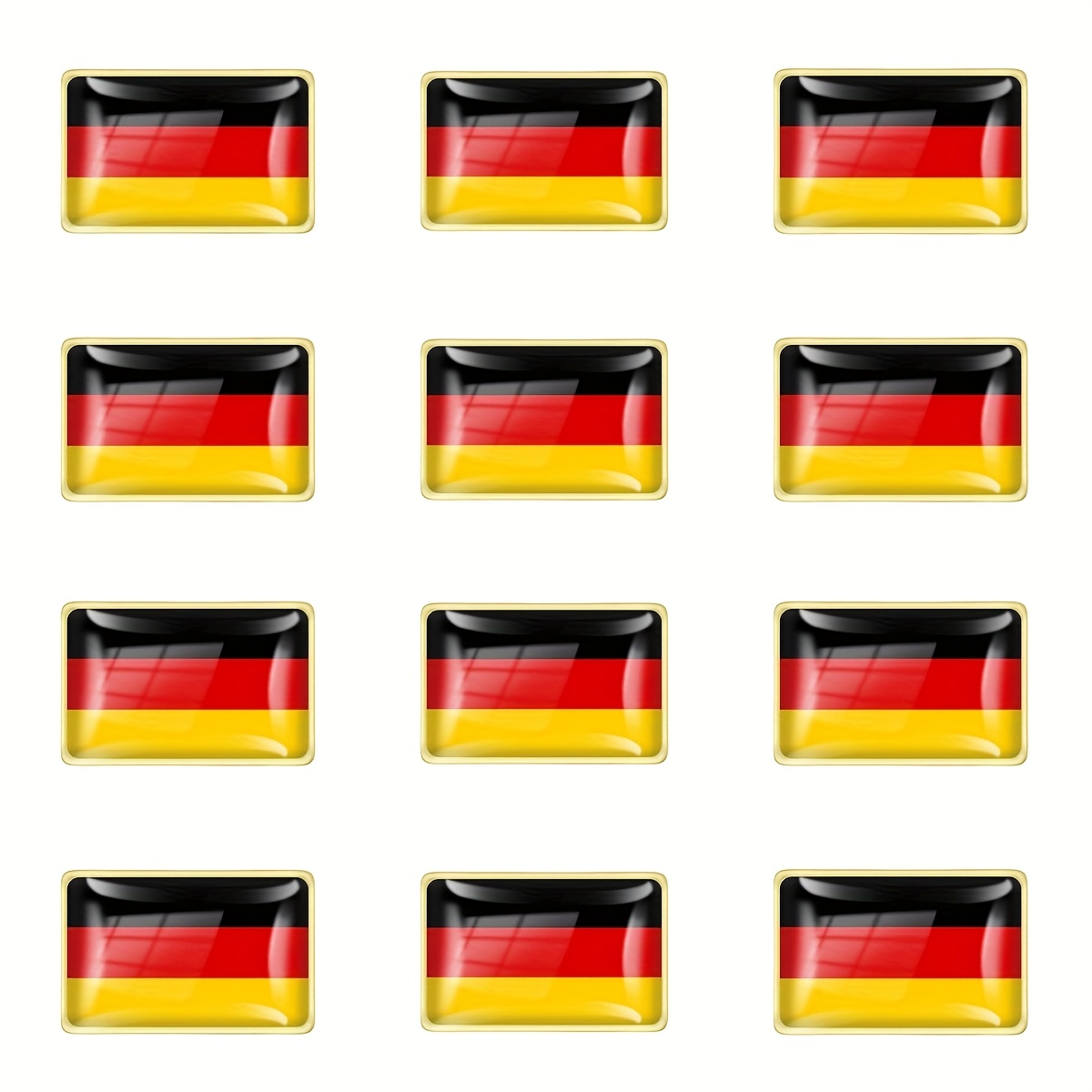 12 German Flag Brooch Accessories