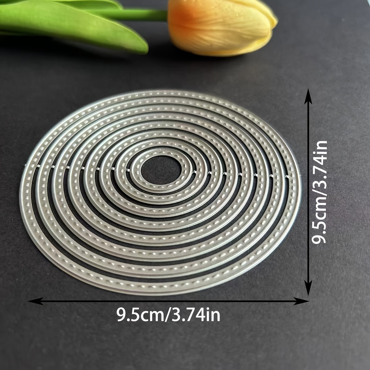 Diy Metal Die-cutting, Circular Template Diy Handicraft Card Cutting Mold Cutting For Diy Embossed Card Making Circular Cushion Decorative Paper Mold