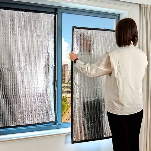 1 heavy duty winter insulated aluminum foil window film windproof and coldproof curtain indoor weather use blocks 99 of reduces glare and heat