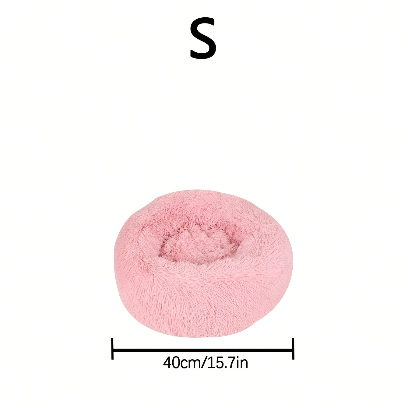 TEMU 1pc, Long Plush Solid Color Round Pet Bed, Pet House, Cat Bed, Dog Bed, Deep Sleep Bed, Suitable For Sleeping , Summer, Autumn, And Winter, For