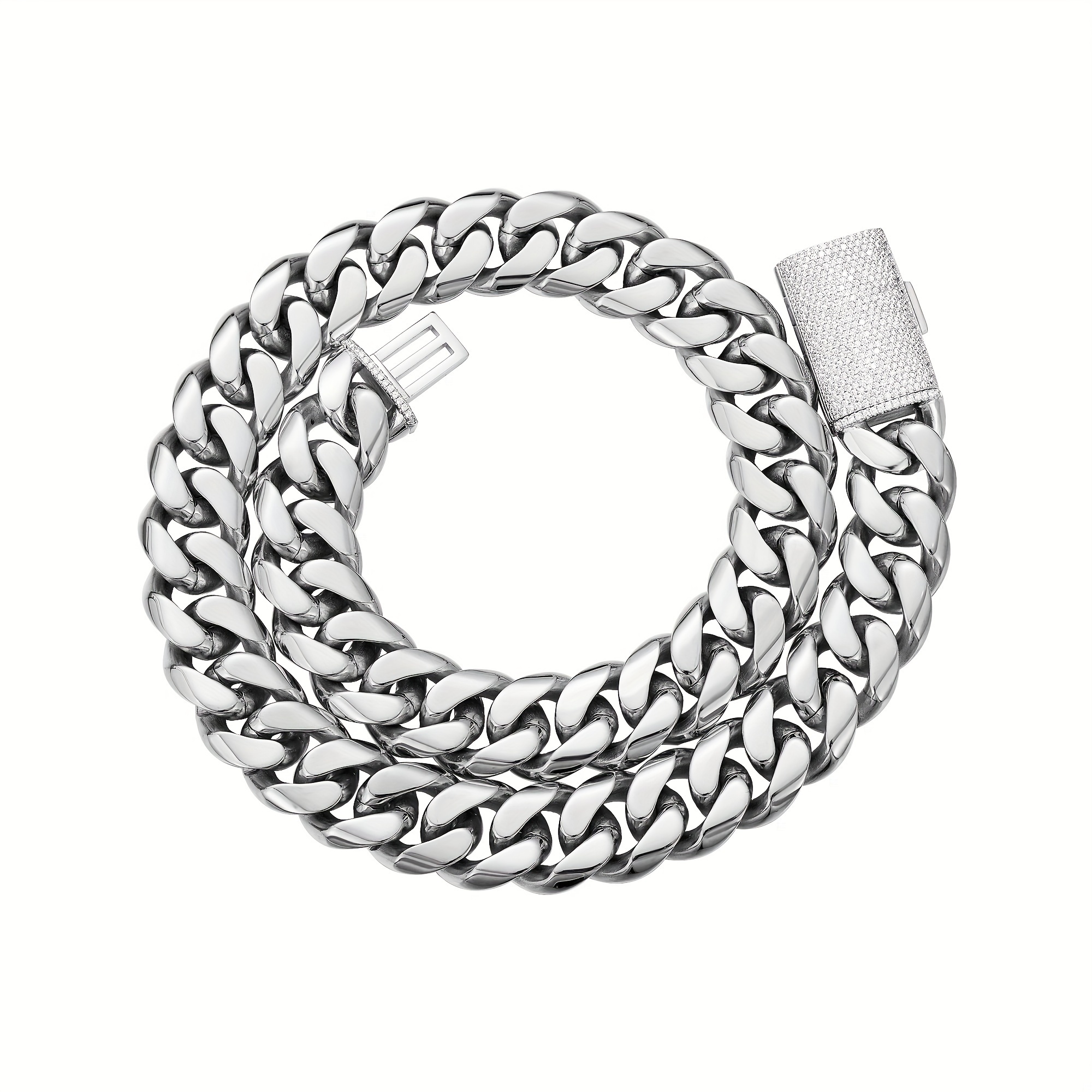 

Mens Stainless Steel Cuban Chain Fashion Necklace
