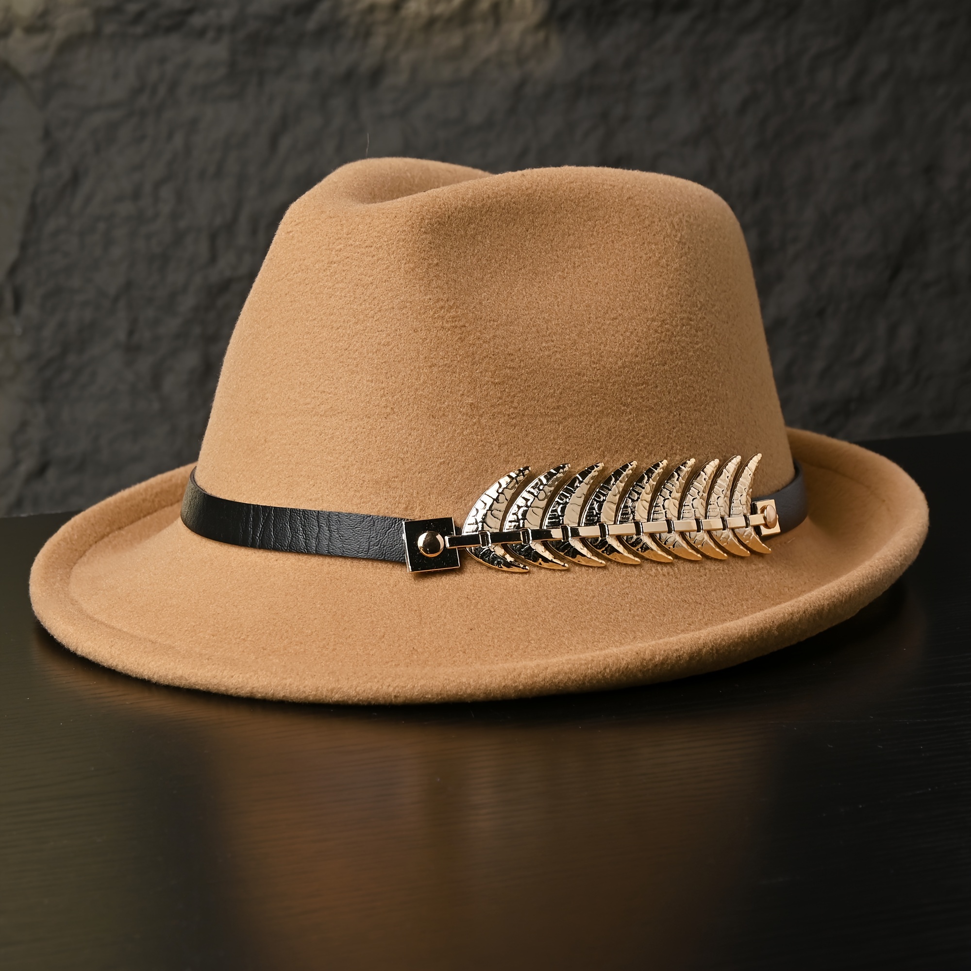 unisex metal feather pattern simple belt short - Temu display picture 3