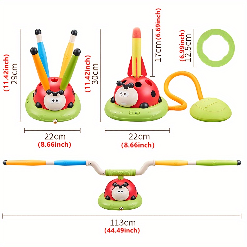 3 in 1 ladybug motor exercise machine interactive skipping