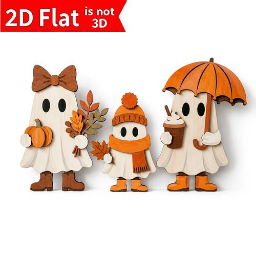 set de 3 bucăți semne de masă drăguțe din lemn de toamnă, familie din lemn stratificat cu dovleac, frunză de arțar, latte și umbrelă, decorațiuni pentru tavă stratificată în stil fermă de toamnă, centru de masă pentru de ziua recunoștinței