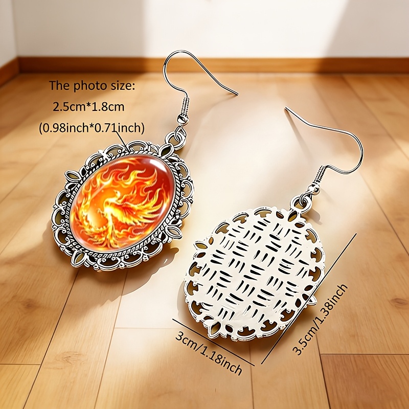Gothic Dark Style Phoenix Flame Glass Gemstone Ear Hook