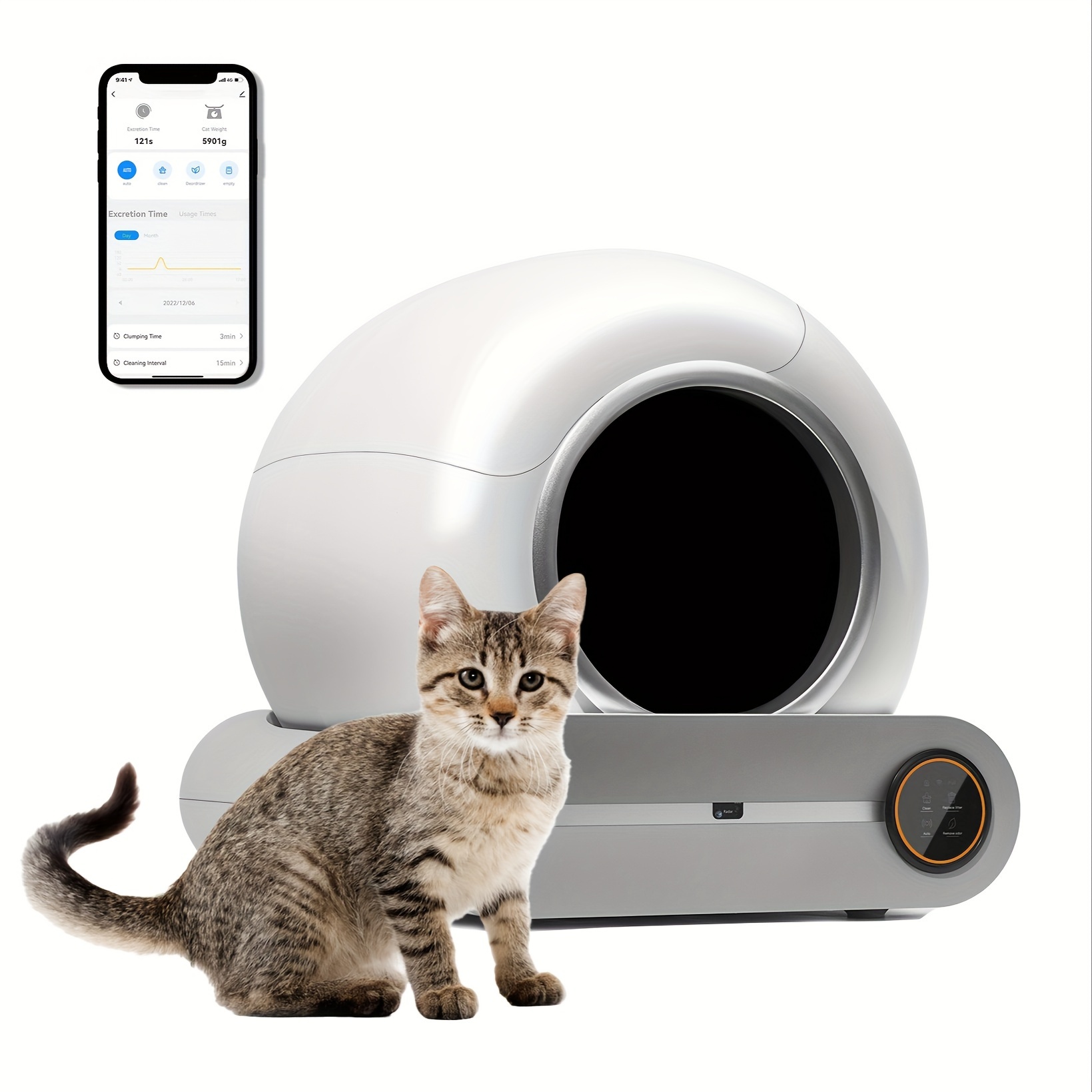 

Smart Cat Litter Box, Automatic Litter Box, Suitable For 1-3 Cats, Self-cleaning Large Capacity Cleaning Robot, App Control/odor Removal/safety Protection Smart Cat Litter Box