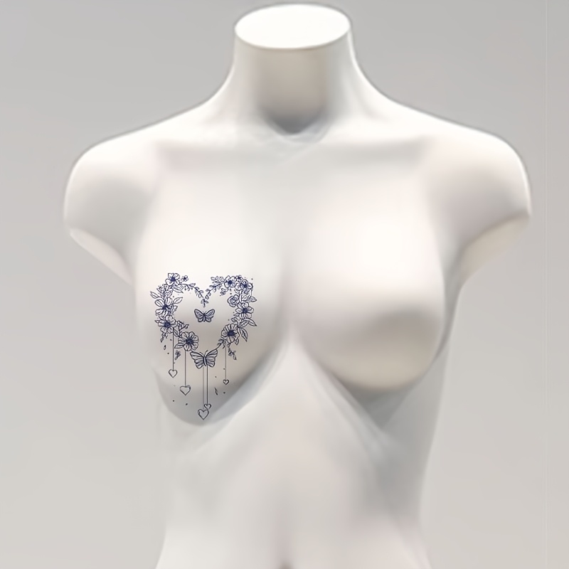 Waterproof & Sweat-Resistant Temporary Tattoo Stickers - Long-Lasting Body Jewelry with Elegant Floral  , for Parties, Events, Casual Attire - Easy Application & Removal, No Residue, Event Body Art, Romantic Body Art, Durable  , Festival  , Party Accessories,    , Festival Attendees