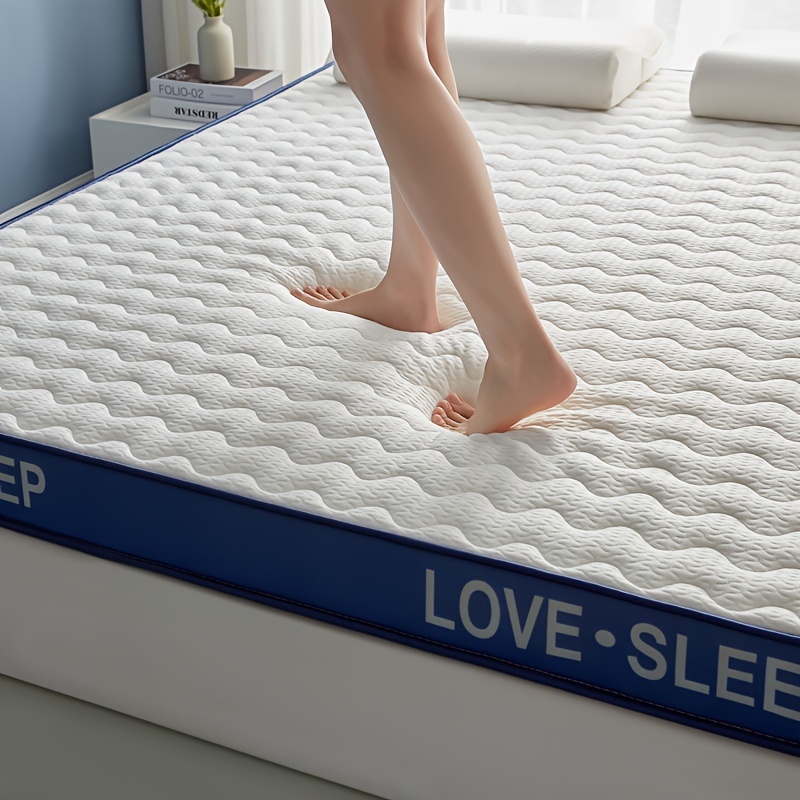 hypoallergenic memory foam mattress with latex topper 5cm thick breathable comfortable solid feel with continuous coil support polyester cover for dorm home use no electricity required details 24