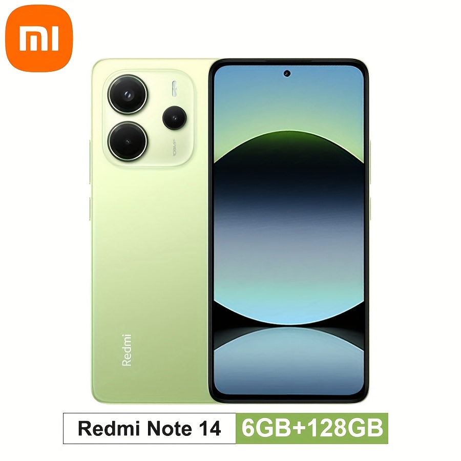 Xiaomi Redmi Note 14 6GB 128GB 4G Smartphone Desbloqueado Cámara AI MediaTek Helio G99-Ultra 33W 120Hz AMOLED 108MP 5500mAh, con IA, , Verde, Azul