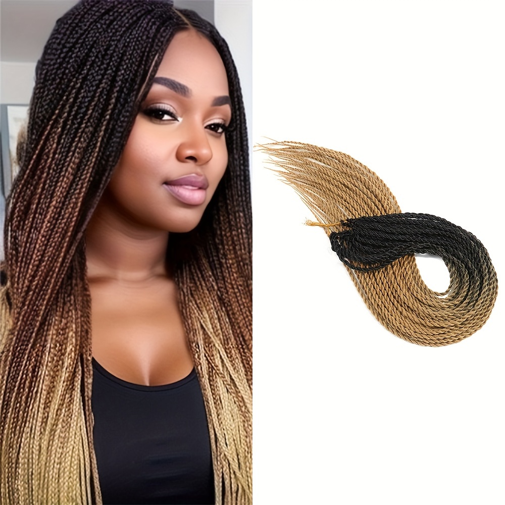 1 Pack 24 Inch Synthetic Ombre Jumbo Braided Hair Extensions African Box  Braid Crochet Twist Braided Hair Extensions Green For Women Daily Wear