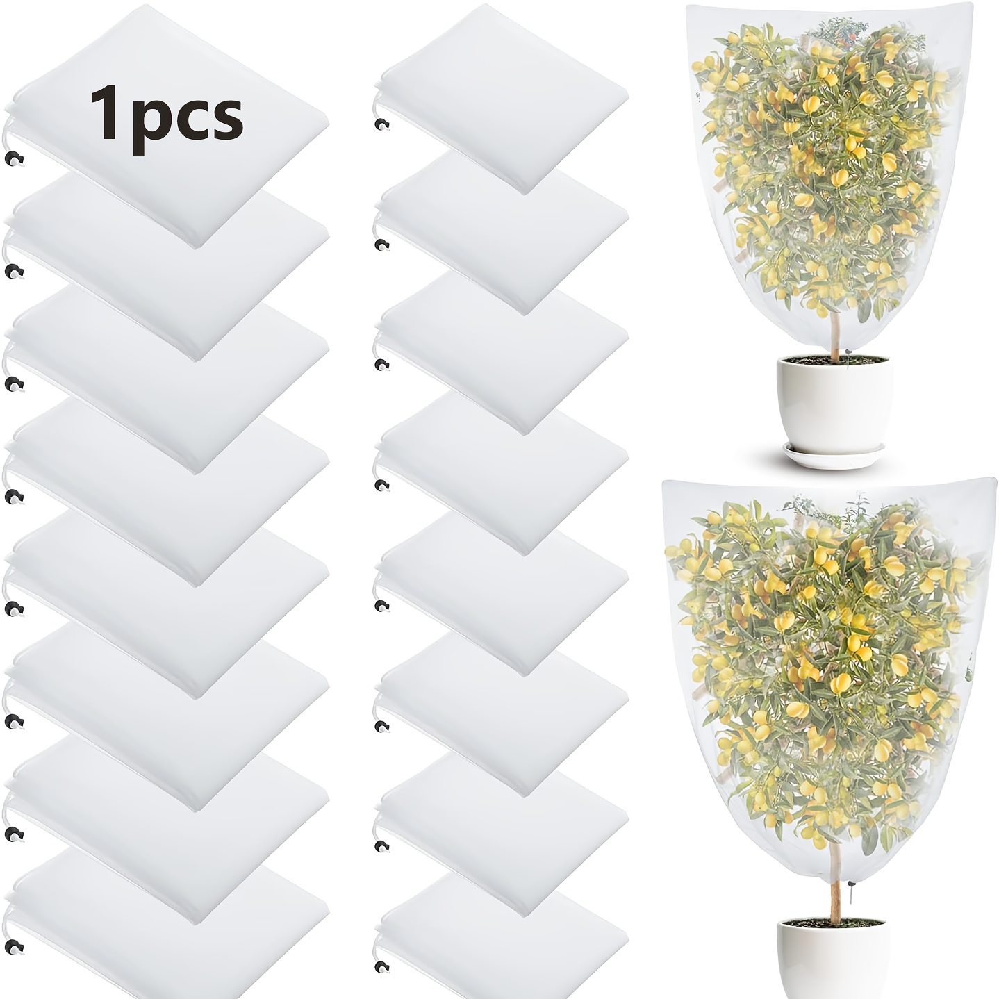 Image of 1pc Plant Protection Bag Cover Mesh Netting For Tree Vegetable Strawberry Grapes Pest Control Anti-bird Protective Bag