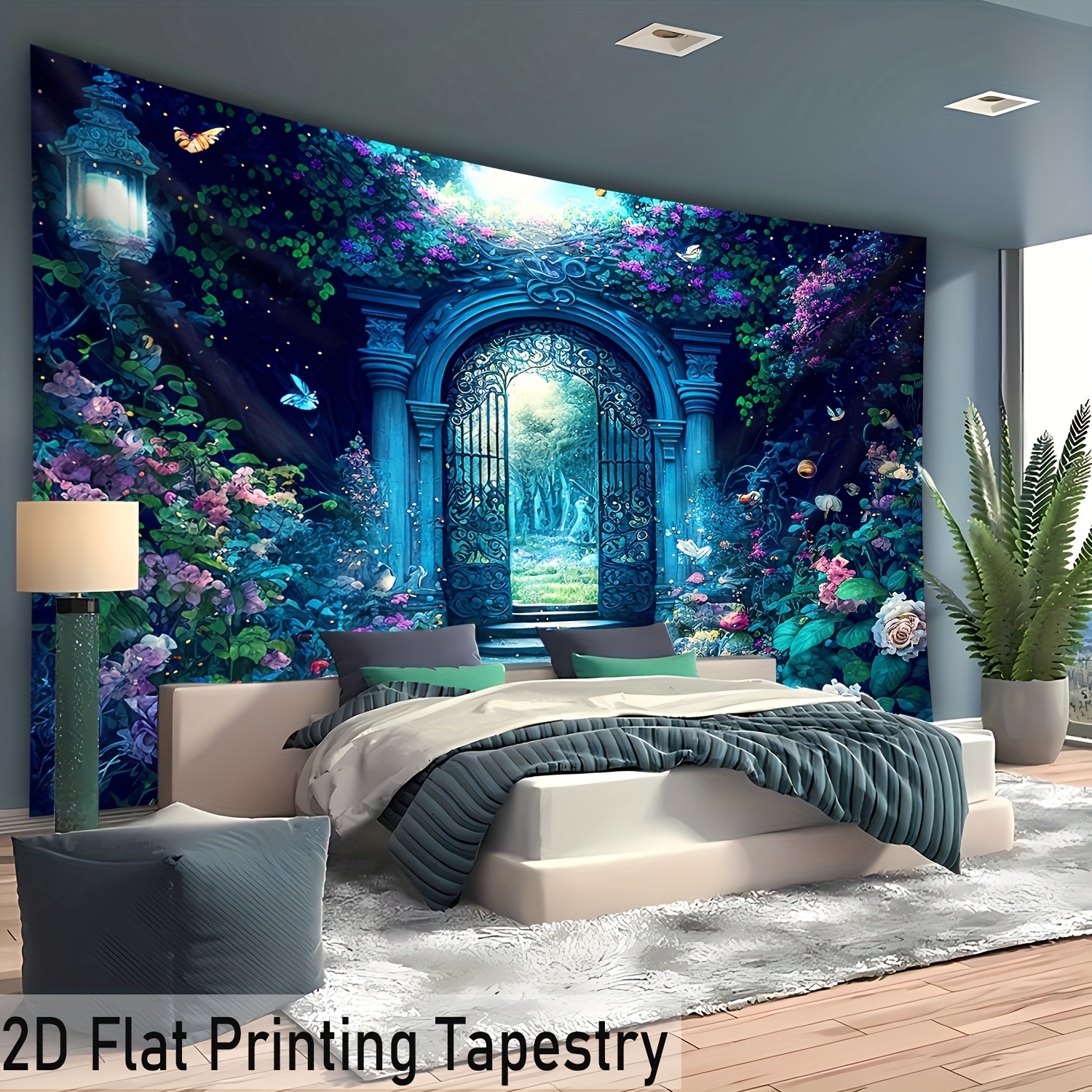 TEMU 2d Flat, [ 2d Flat Printing] 1pc- Ultra Large Size- - Hd Digital Printing Huge Tapestry- Polyester- Home Decoration- With Free Hanging Clips, 2d