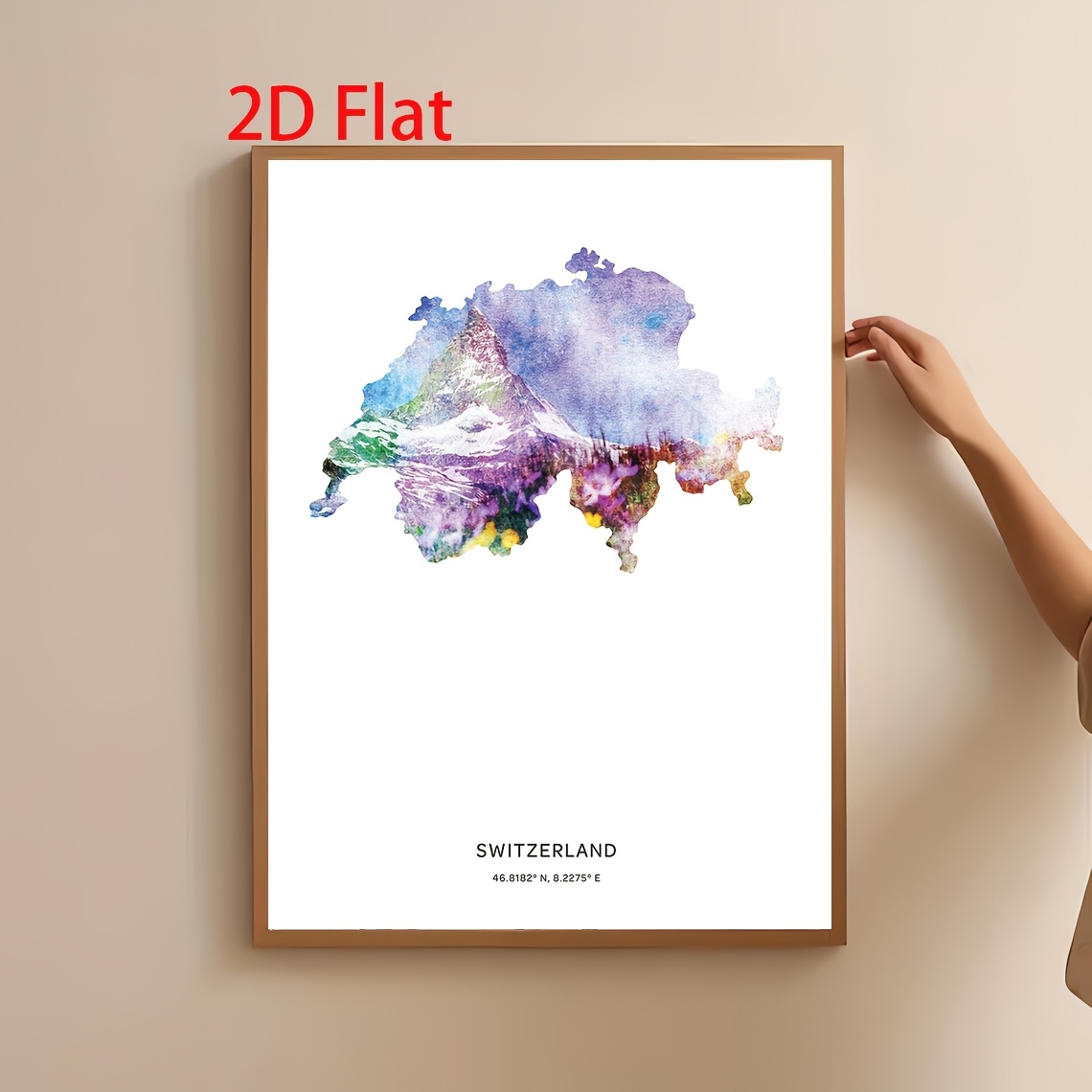 2D Flat Swiss Printmaking Canvas Art Poster, Unframed