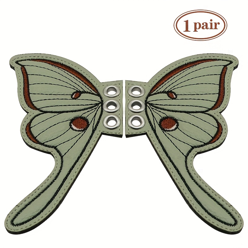 A Pair Of Moth-shaped Shoe And Boot Wings Decorations, Mint Green Wing Skate Accessories, Handmade Gift