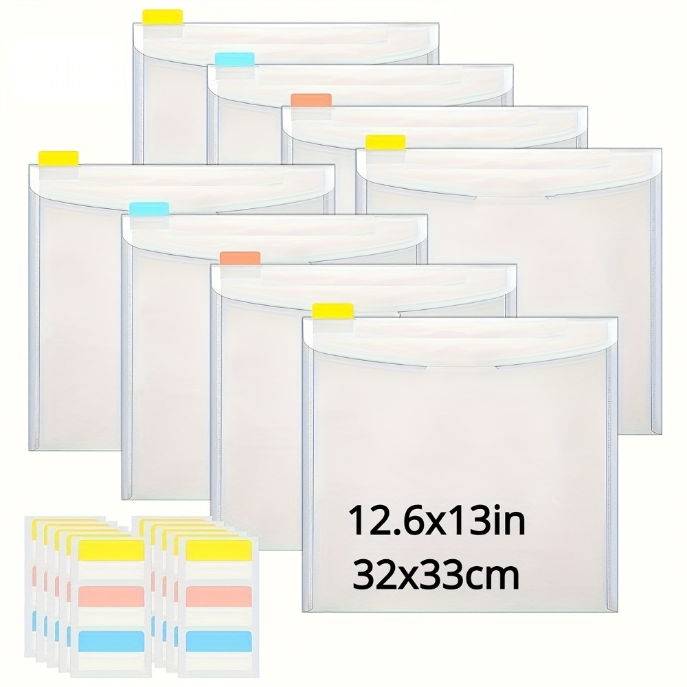 

Paper Organizer Binder Set (6/12pcs) - Pp With , Large Adhesive Tabs For 12.6x13" Crafts, Includes Dividers, Portable Document Holder