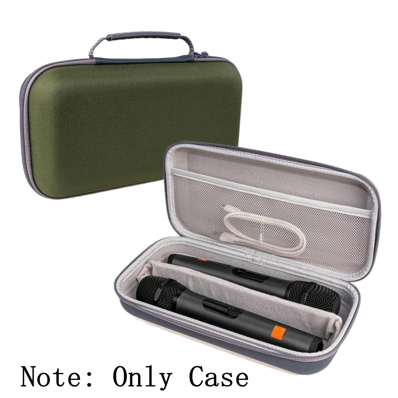 TEMU Microphone Storage Box, Suitable For 2-3pcs Wireless Microphones Eva Hard Dual Wireless Microphone Storage Bag, Suitable For Performances And