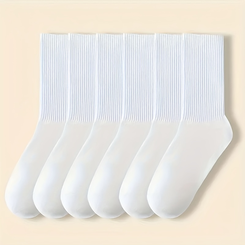 6/10/20 Pairs of Plain Black and White Socks, Simple and Comfortable Mid-Calf Socks, Suitable for Autumn and Winter, Men's and Women's Socks