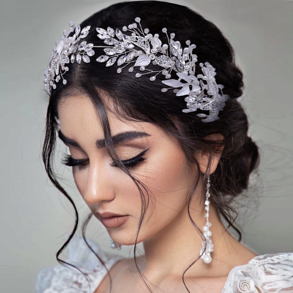 luxury bridal wedding headdress double layer handmade 