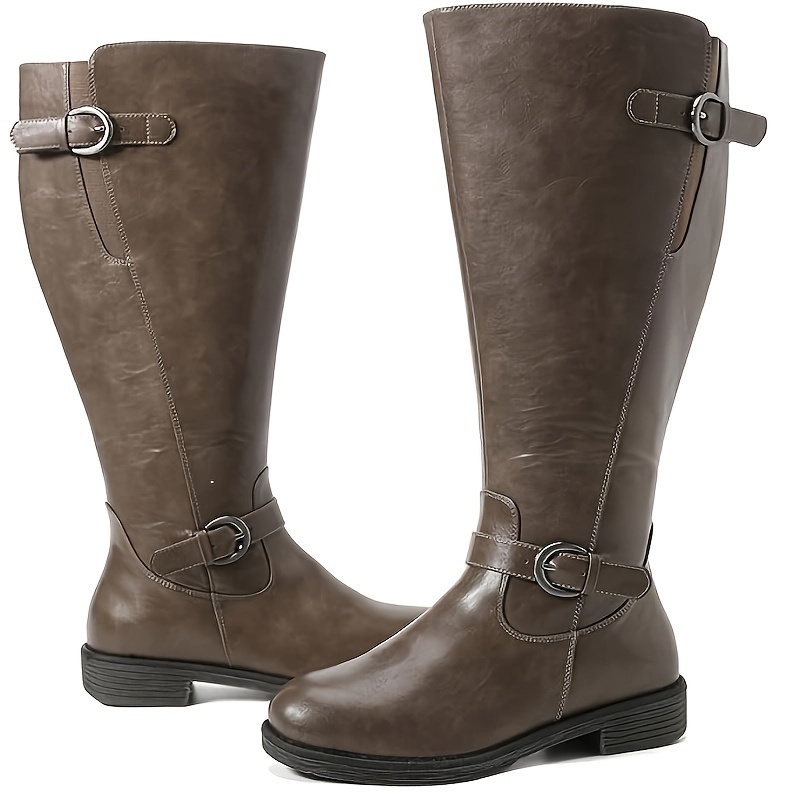 womens plus size extra wide calf knee high boots wide width Temu