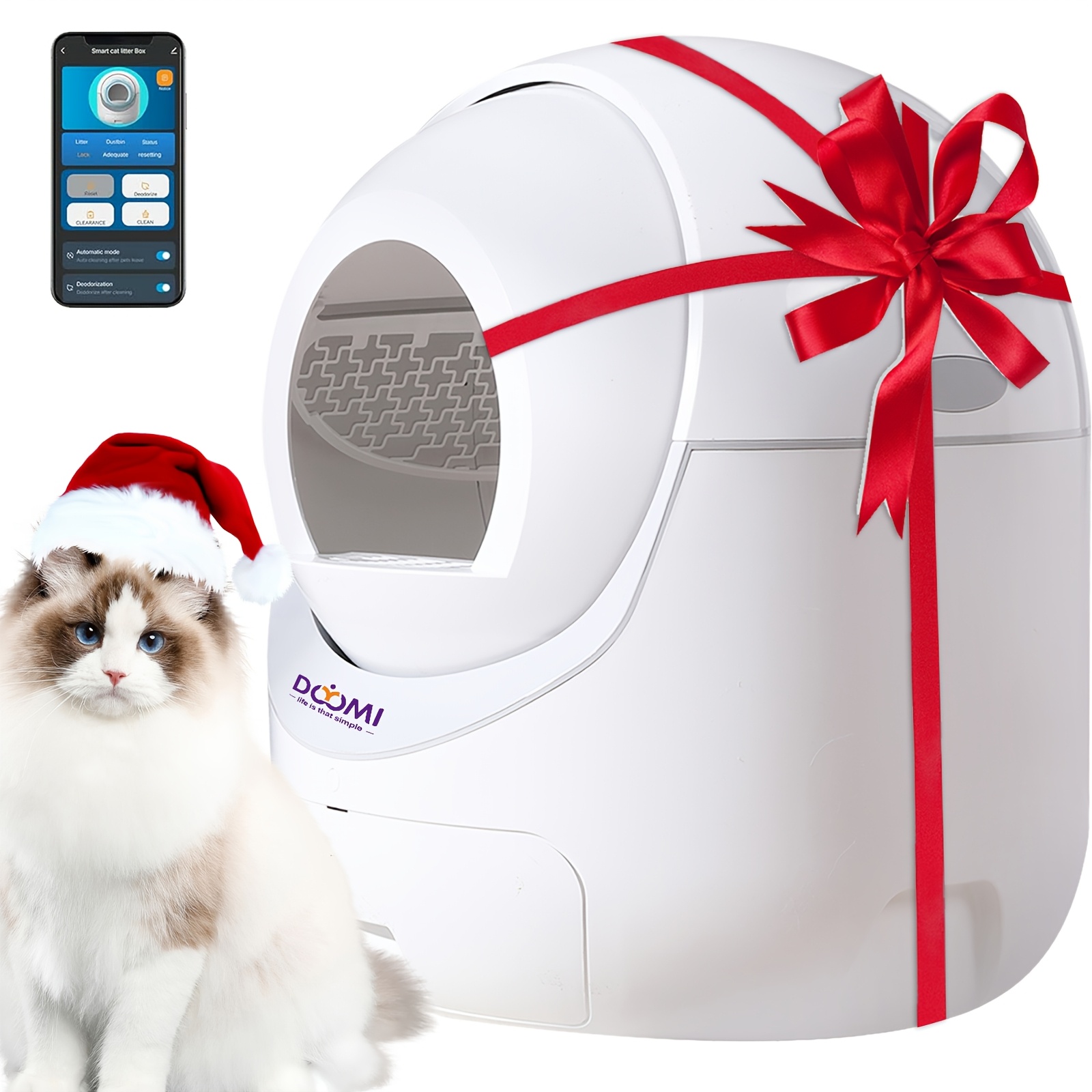 

Doyomi Self Cleaning Cat Litter Box, Automatic Cat Litter Box With App Control Odor Removal Safety Protection For Multiple Cats, Without Battery